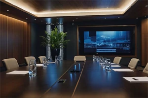 Boardroom with beautiful ceiling lights