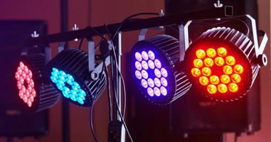 Enttec DMX Lights on ceiling mount bar