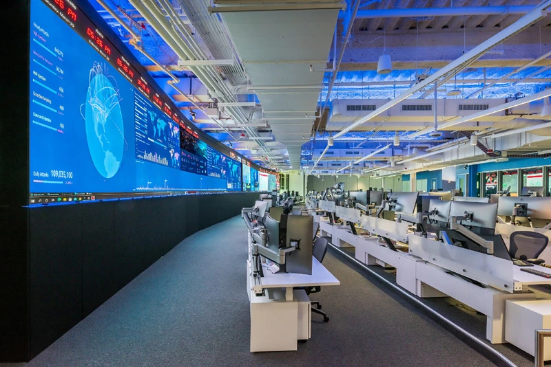 Large Call Center with many large displays